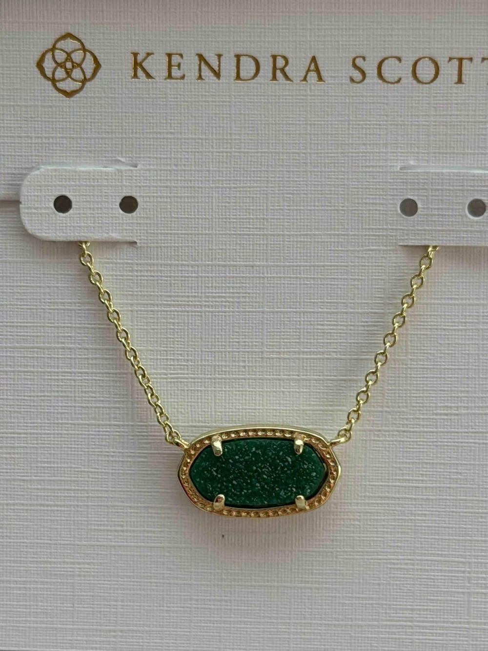 Kendra Scott Green Pearl Crystal Cluster Adjustable Chain Necklace - Picture 2 of 3